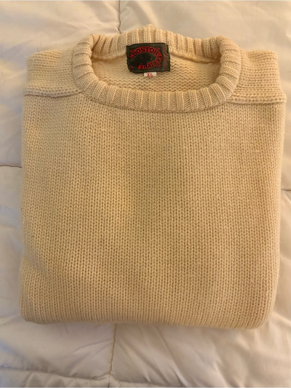 Boston Traders Cream Fisherman’s crewneck Sweater